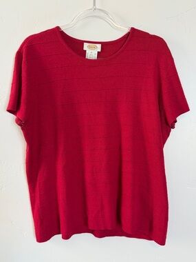 Talbots Red Short-Sleeve Knit Top